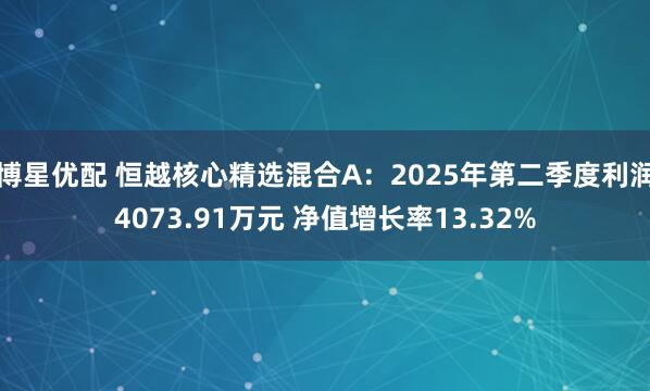 博星优配 恒越核心精选混合A：2025年第二季度利润4073.91万元 净值增长率13.32%