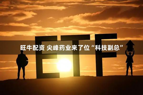 旺牛配资 尖峰药业来了位“科技副总”