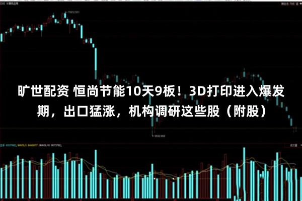 旷世配资 恒尚节能10天9板！3D打印进入爆发期，出口猛涨，机构调研这些股（附股）